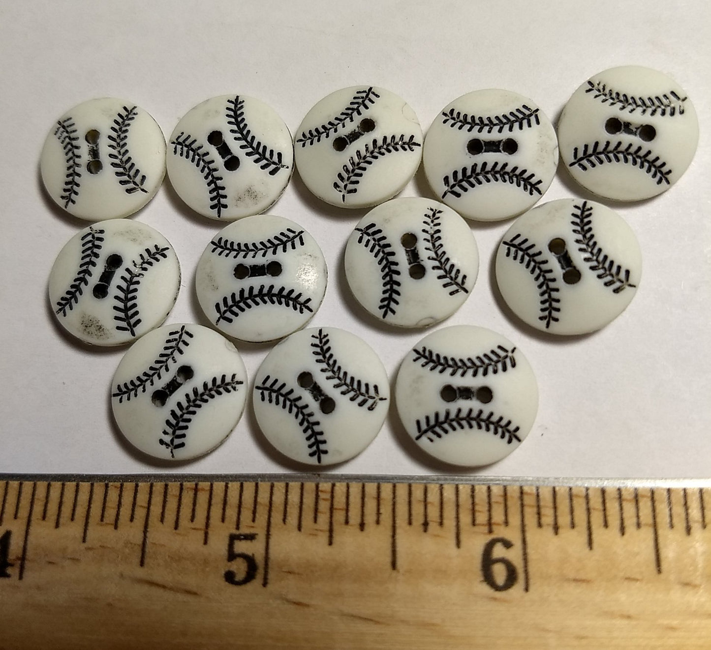 Button #JU-871 #2 Hole #Cream #Baseball #Abs #10pc