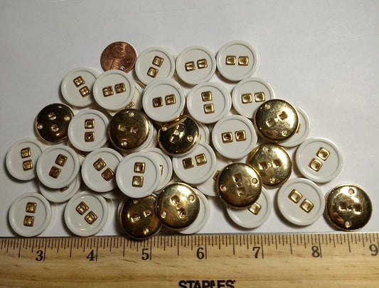 Button #Y5715  #2 Hole #White #Rim #Abs #10pc