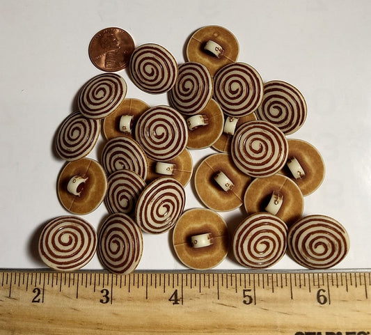 Button #1251D #Shank #Brown #Swirl #Abs #10pc