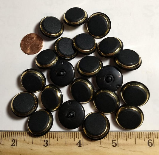 Button #6723 #Shank #Black #Rim #Nylon #Abs #10pc