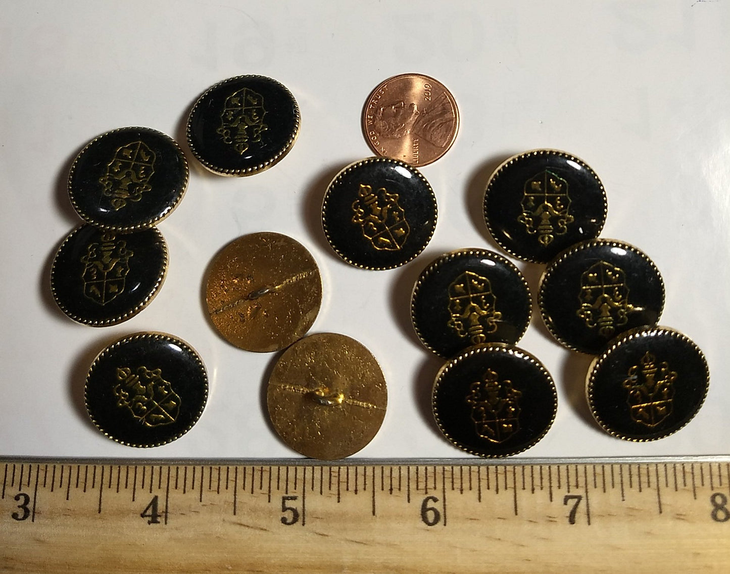 Button #Prince #Shank #Black #Epoxy #Gold Abs #10pc