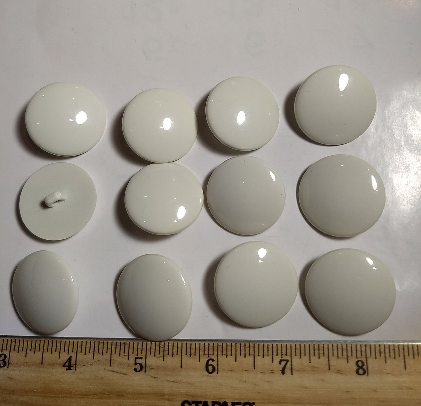 Button #JS3078 #Shank #White  #Dome #Nylon #10pc