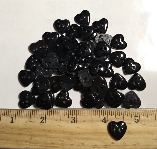 Button #KU225 #2 Hole #Black #Heart #Nylon #10pc