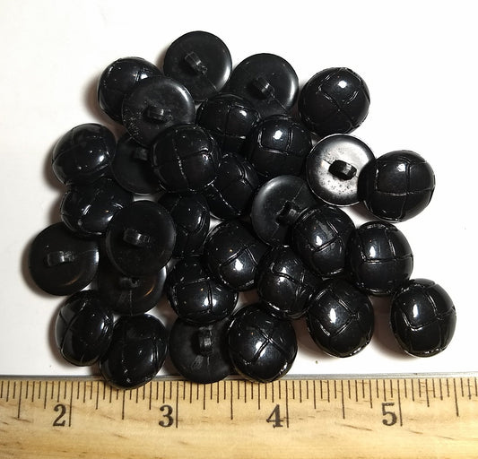 Button #KE077 #Shank #Black #Imitation #Leather #Abs #10pc