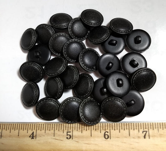 Button #KG-873-3 #Shank #Black #Rim #Imitation #Leather #Abs #10pc