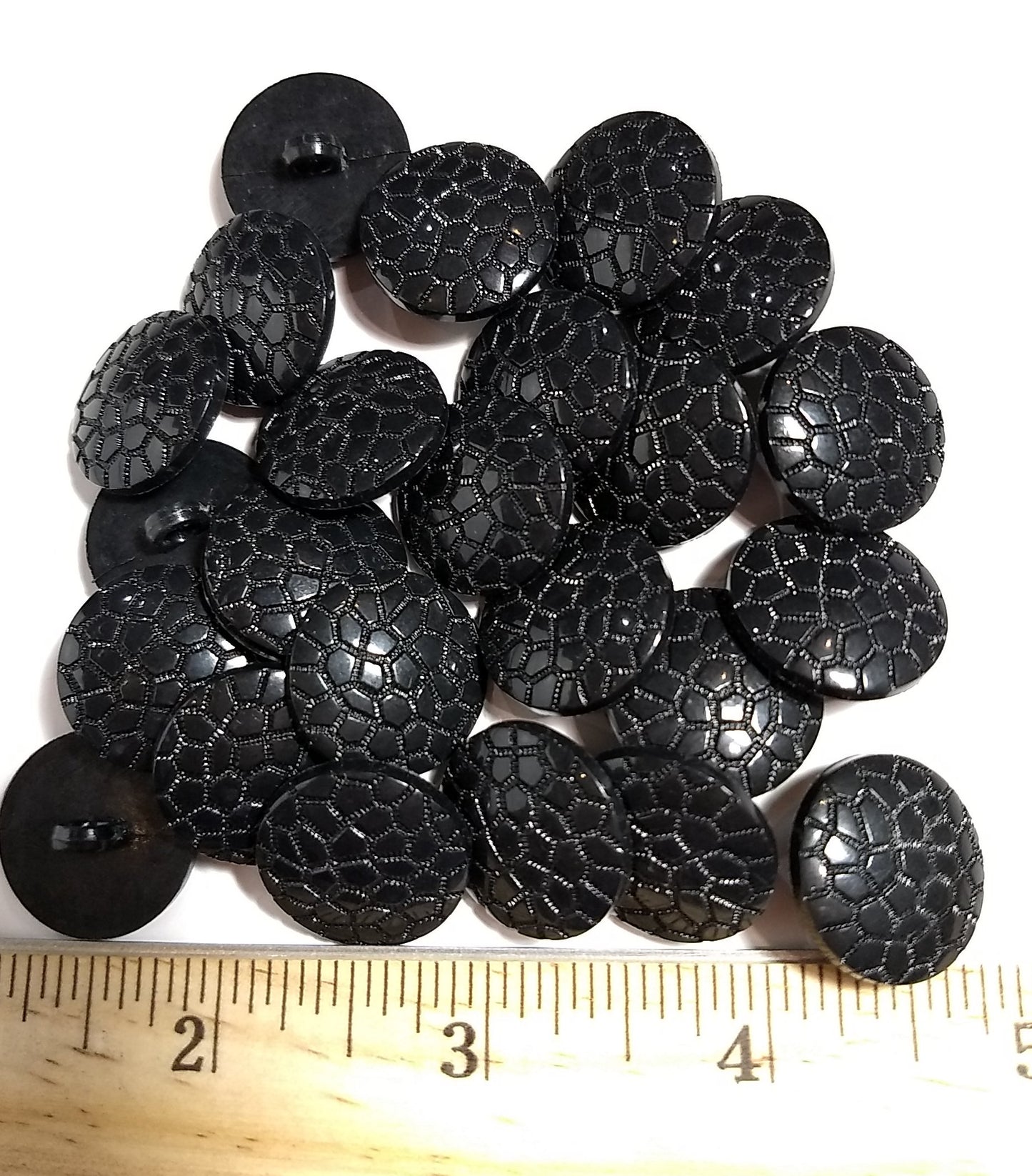 Button #6549 #Shank #Black #Imitation #Leather #Abs #10pc