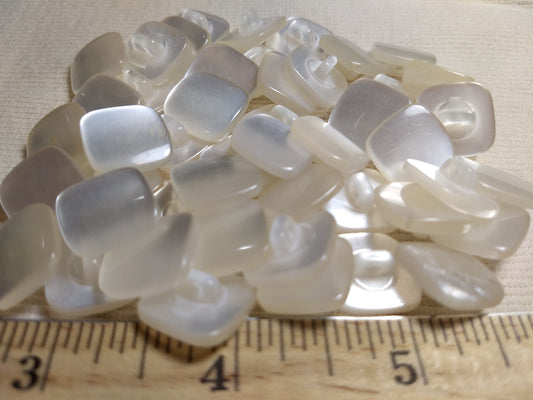 Button #Square #Shank #Pearl #Polyester #10pc