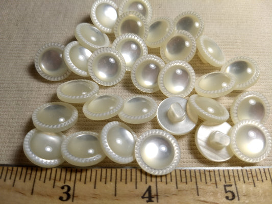 Button #GDE-0698 #Shank #Pearl  #Rim #Polyester #10pc