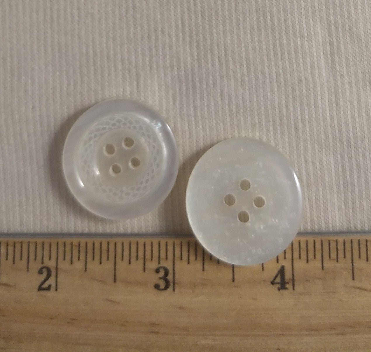 Button #21429 #4 Hole #White #Rim #Polyester #10pc